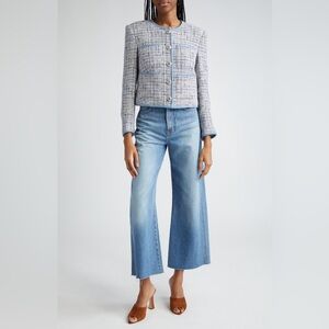 Veronica Beard Taylor Wide Leg Cropped Raw Hem - Like New